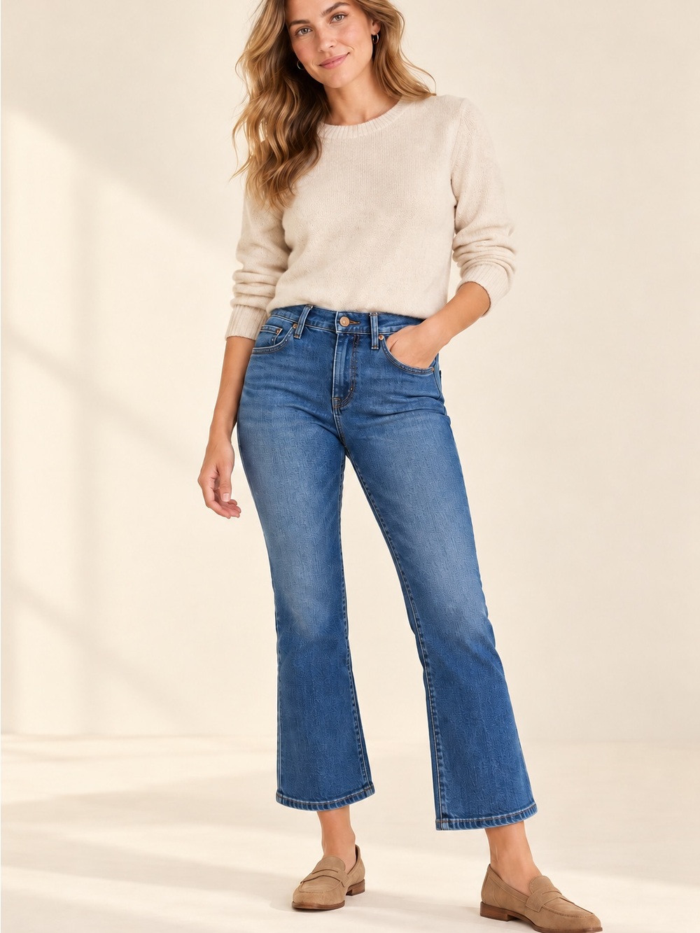 J.Crew Mid-Rise Flare Crop Jeans Size 29 Medium Blue - Picture 11 of 11